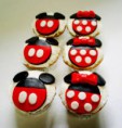Cupcakes con decoración de Mickey y Minnie